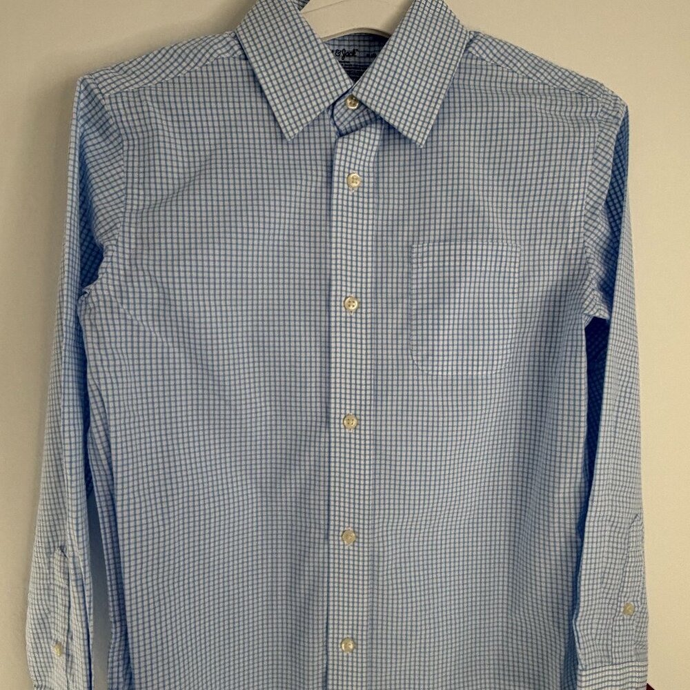 NWT Boys Medium 8 Cat and Jack Blue White Button Down Long Sleeve Classic Shirt